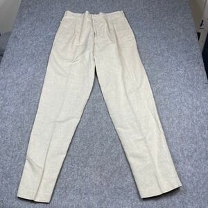 Vintage 80 Banana Republic Safari Travel Clothing 34 Pleated Linen Blend Pants